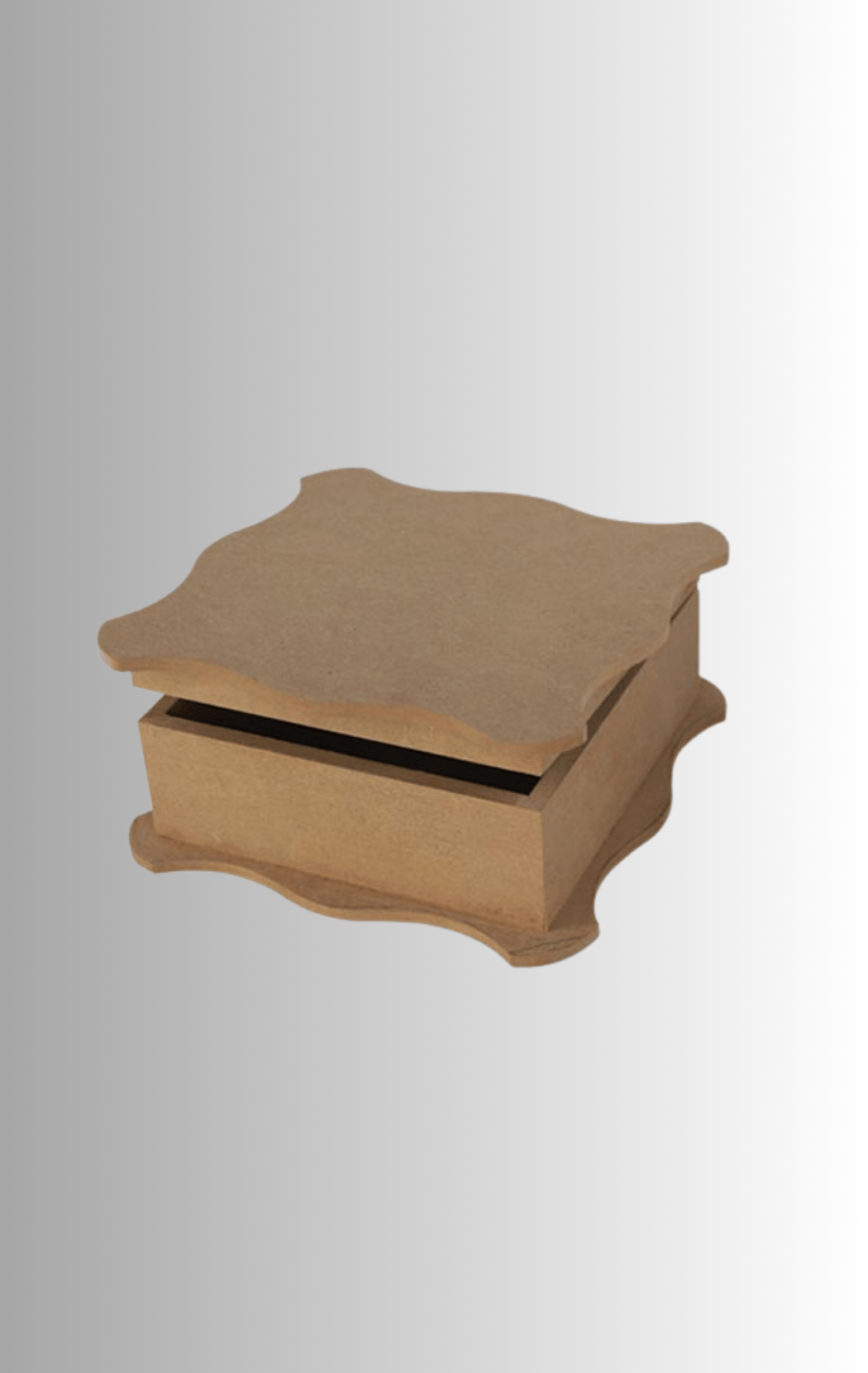 Dalga Desenli Kare MDF Kutu KU-207