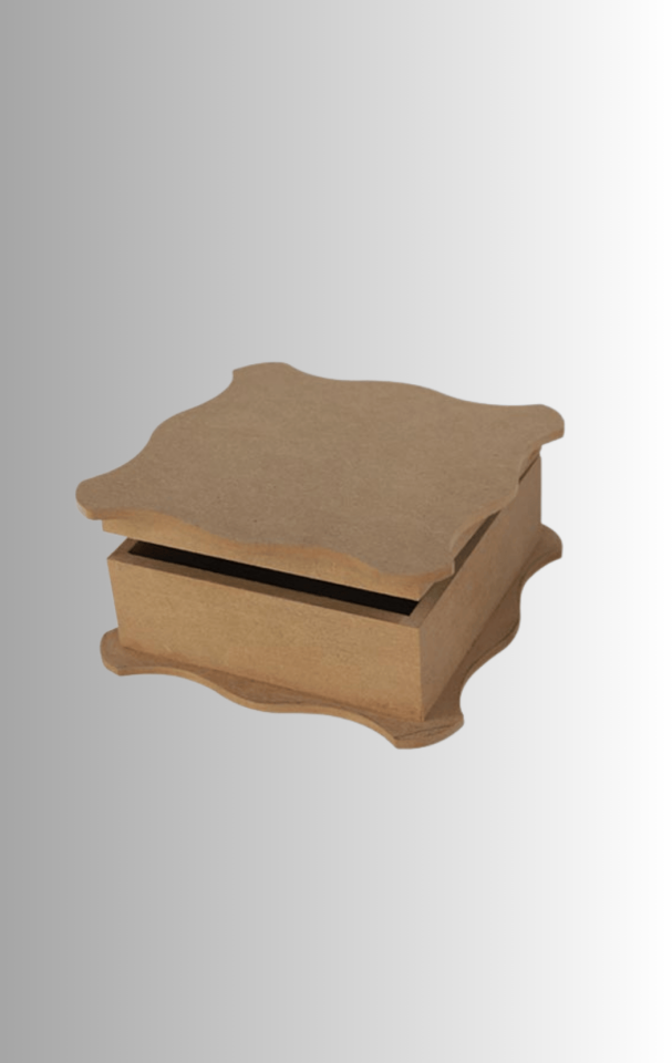 Dalga Desenli Kare MDF Kutu KU-207