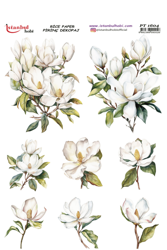 Pirinç Dekopaj Çiçekli Desen PT-604 30x42cm