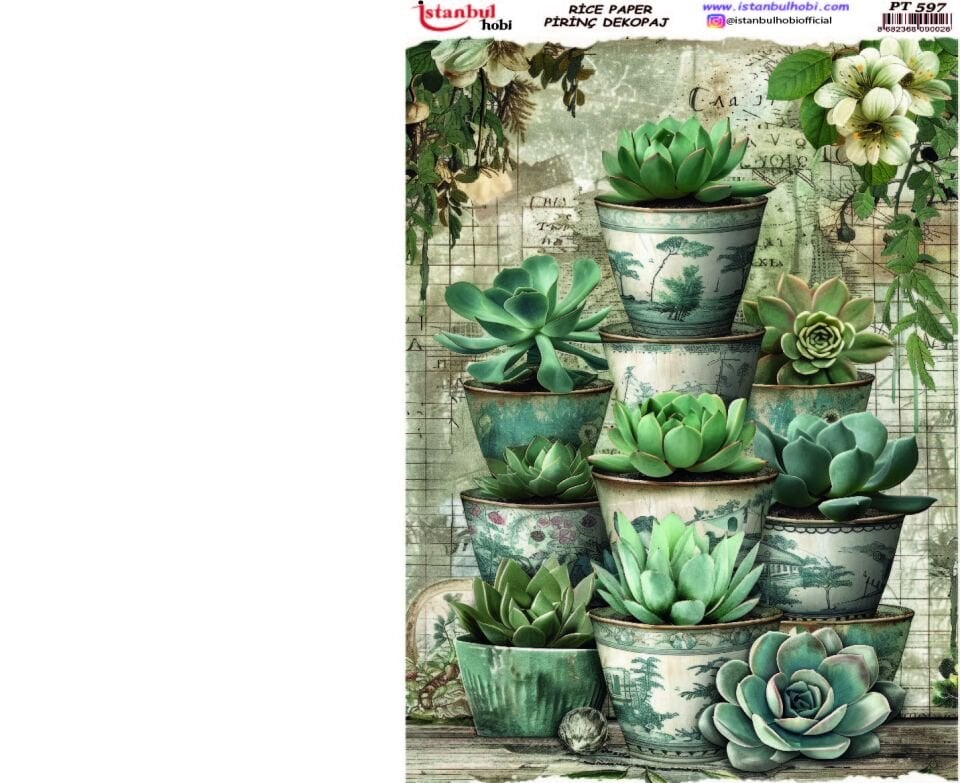 Pirinç Dekopaj Çiçekli Desen PT-597 30x42cm