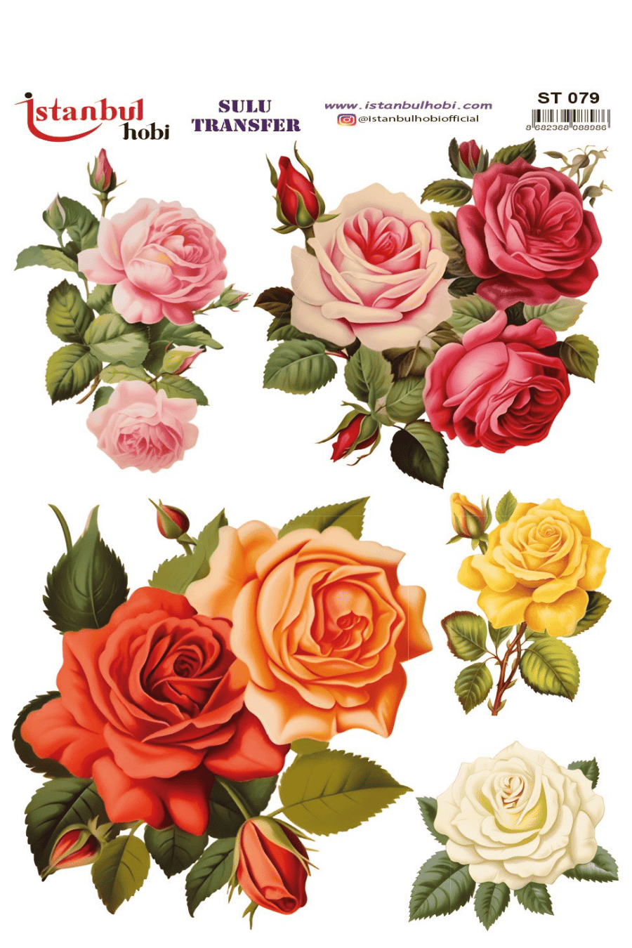 Sulu Transfer Çiçekli Desenli ST079