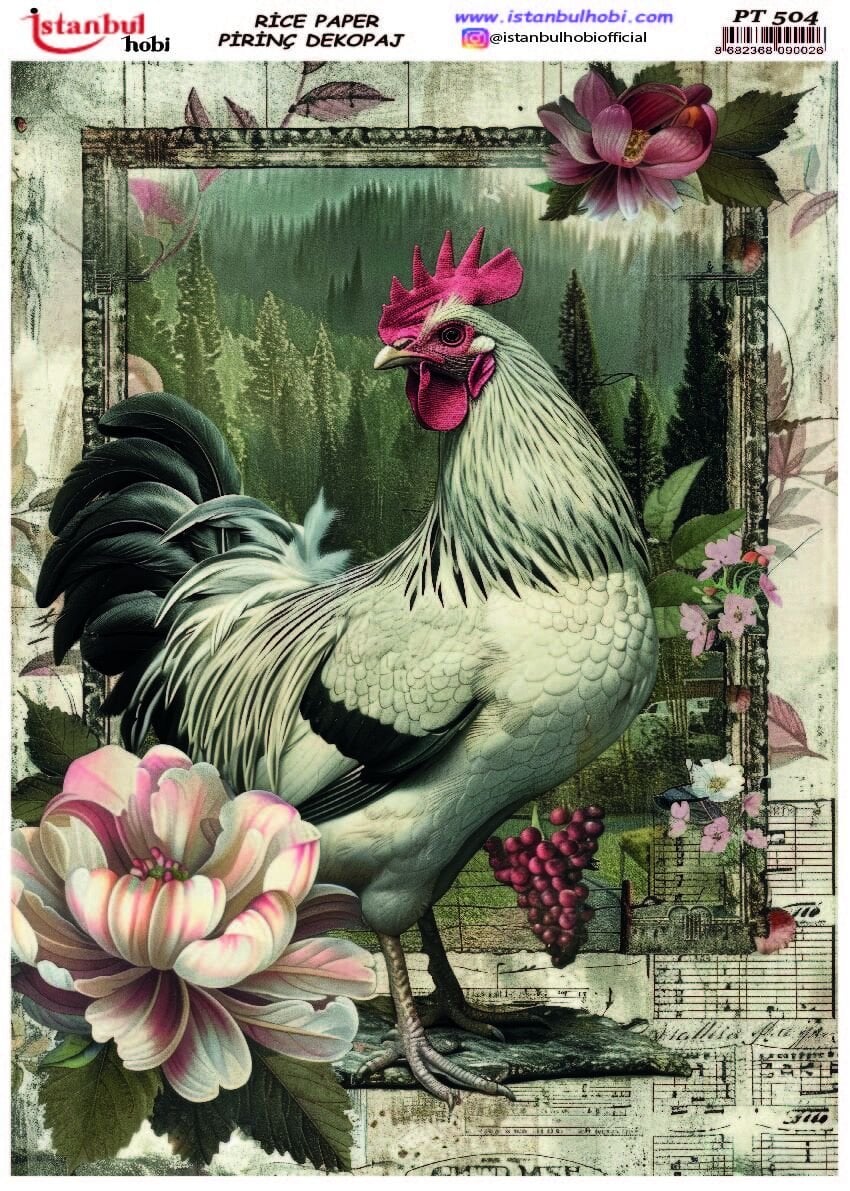 Pirinç Dekopaj Çiçekli PT-504 30x42cm