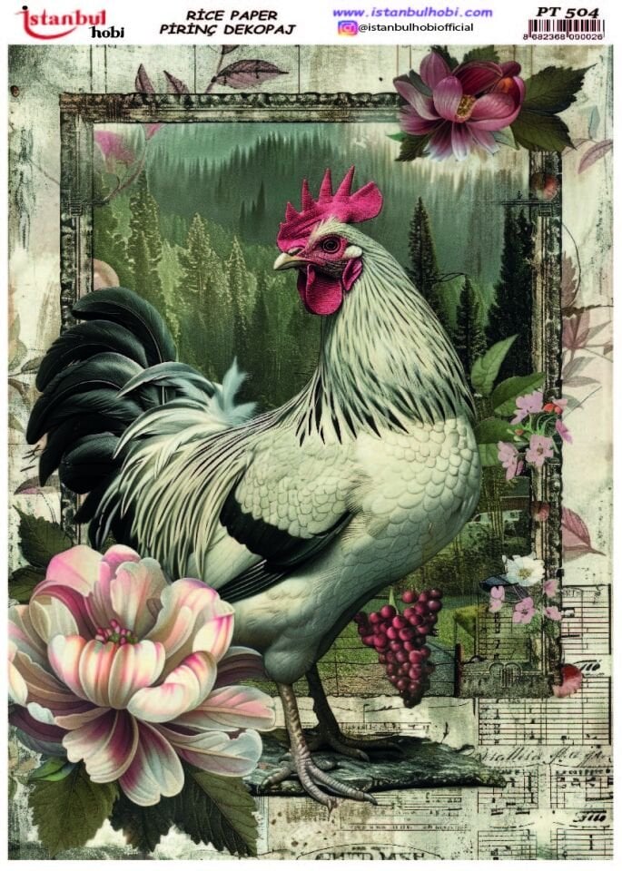 Pirinç Dekopaj Çiçekli PT-504 30x42cm