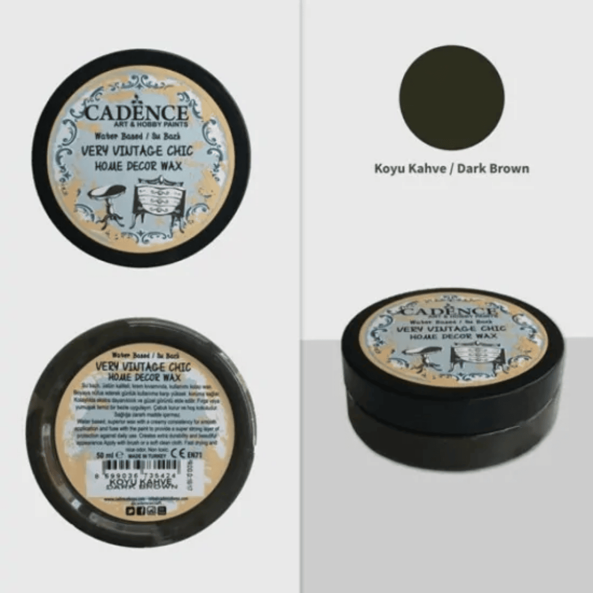 Koyu Kahve Home Dekor Wax