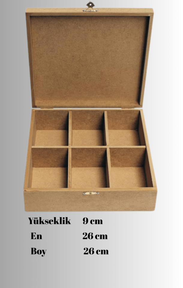 Kare 6 Bölmeli Kutu KU-325