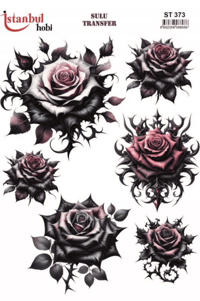 Sulu Transfer Çiçekli Desenli ST373