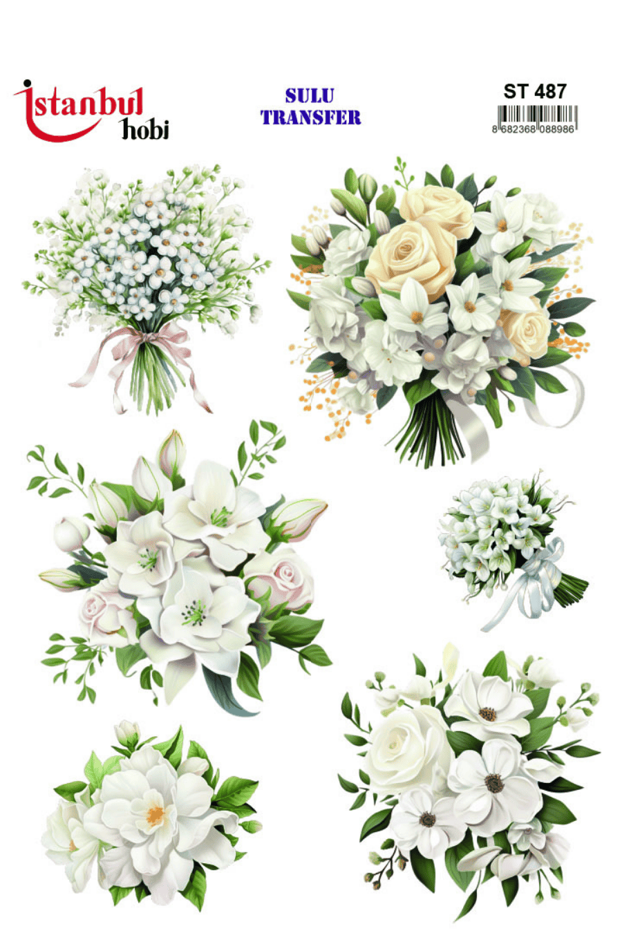 Sulu Transfer Çiçekli Desenli ST487