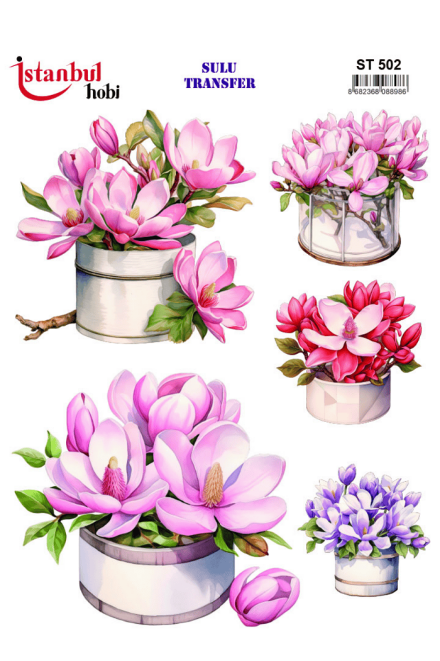 Sulu Transfer Çiçekli Desenli ST502