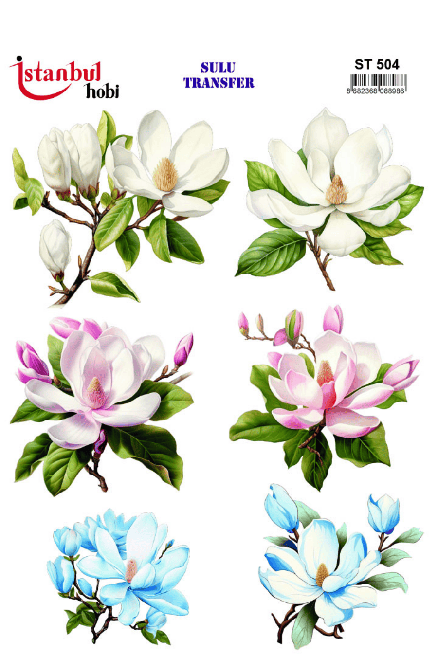 Sulu Transfer Çiçekli Desenli ST504